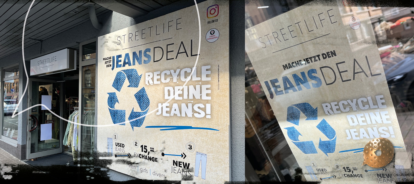 Streetlife Albstadt Schaufenster Poster Jeans Deal 2025